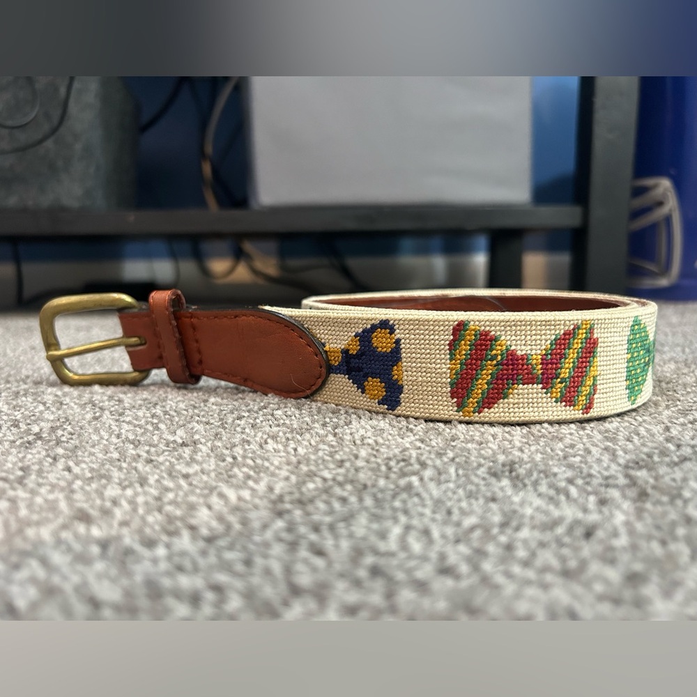 Smathers & Branson Needlepoint Belt - Bow Ties - Size 32